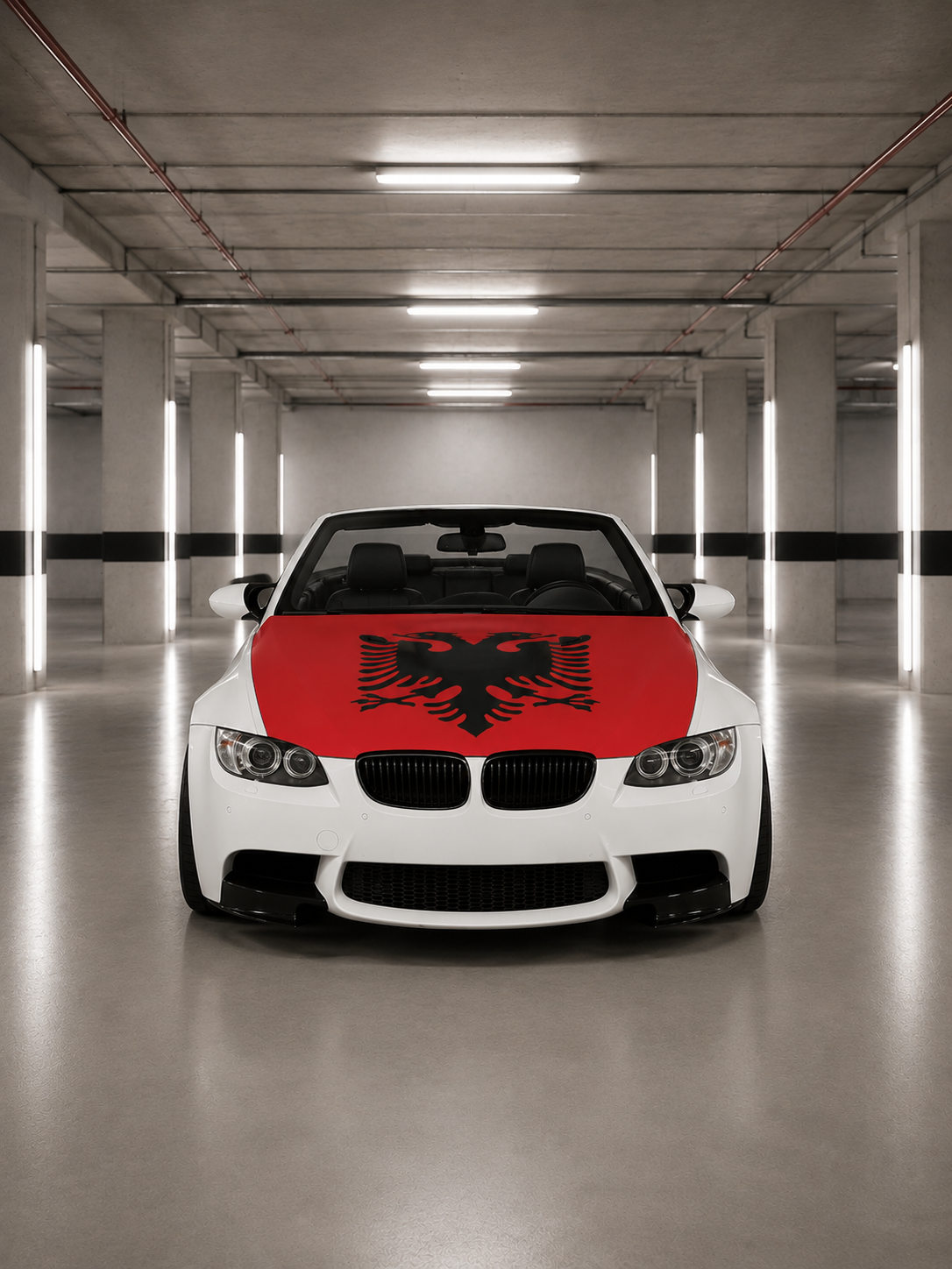 Albanien Motorhauben Flagge