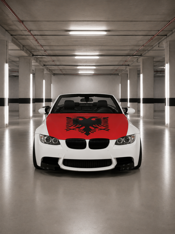 Albanien Motorhauben Flagge